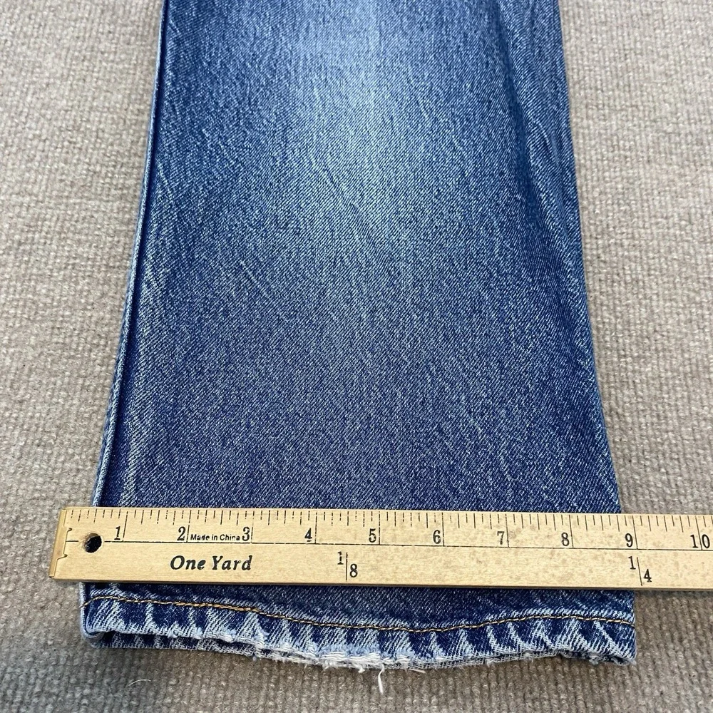 Levis Jeans Mens 38x32 Faded Blue 505 Straight Leg VTG Y2K 2004 Distressed Denim